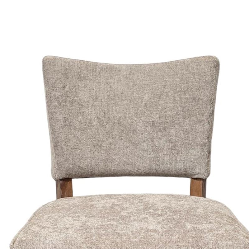 Pemberly Row Dining Side Chair 2Pc in Taupe Fabric with Graywash Oak Wood Frame