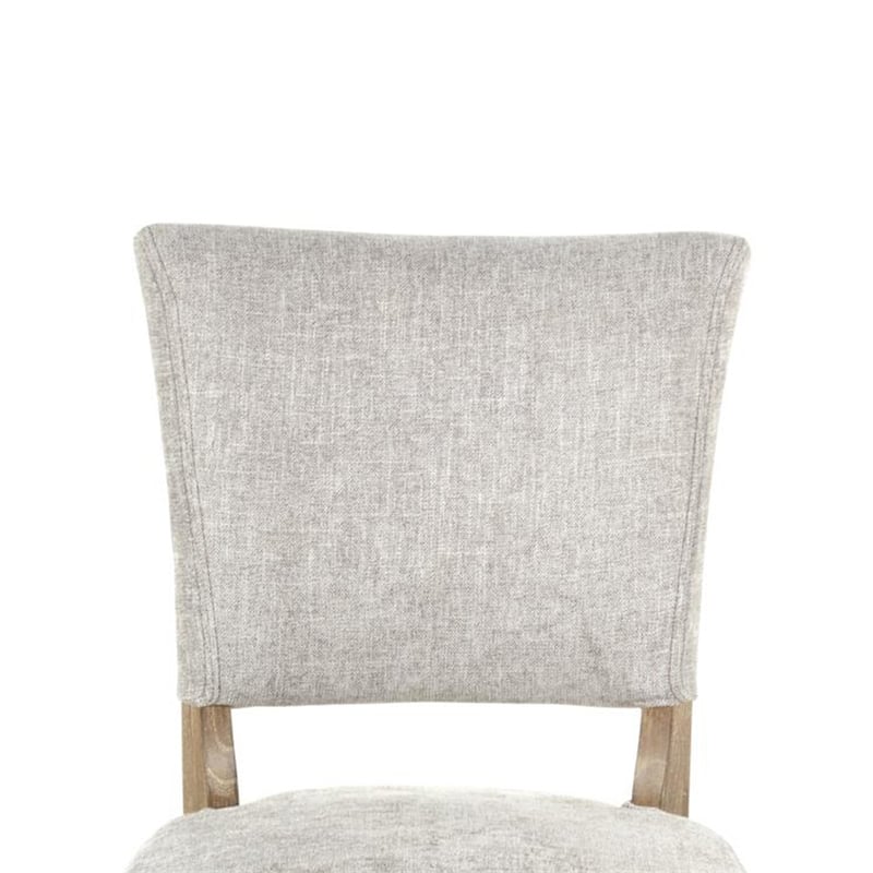 Pemberly Row Dining Side Chair 2Pc in Gray Fabric with Washed Brown Wood Frame