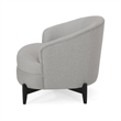 Pemberly Row Barrel Style Club Chair in Gray Boucle Fabric with Wood Cross Base