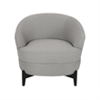 Pemberly Row Barrel Style Club Chair in Gray Boucle Fabric with Wood Cross Base