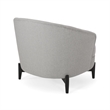 Pemberly Row Barrel Style Club Chair in Gray Boucle Fabric with Wood Cross Base