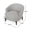 Pemberly Row Barrel Style Club Chair in Gray Boucle Fabric with Wood Cross Base