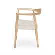 Pemberly Row Armchair with White Rope Woven Seat in Natural Brown Ash Wood Frame