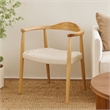 Pemberly Row Armchair with White Rope Woven Seat in Natural Brown Ash Wood Frame