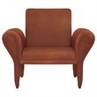 Pemberly Row Armchair with Contemporary Rolled Flared Arms in Rust Brown Velvet