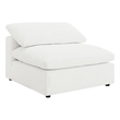Pemberly Row Modular Armless Chair in White Boucle Fabric w/ Plush Foam Cushions