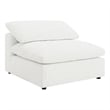 Pemberly Row Modular Armless Chair in White Boucle Fabric w/ Plush Foam Cushions