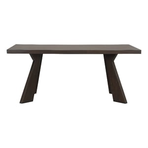 Pemberly Row 72&quot Dining Table in Dark Brown Solid Rubberwood & Veneers
