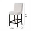 Pemberly Row Counter Height Chair 2Pc in White Boucle Fabric & Solid Acacia Wood