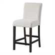 Pemberly Row Counter Height Chair 2Pc in White Boucle Fabric & Solid Acacia Wood