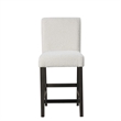 Pemberly Row Counter Height Chair 2Pc in White Boucle Fabric & Solid Acacia Wood