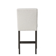 Pemberly Row Counter Height Chair 2Pc in White Boucle Fabric & Solid Acacia Wood