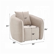 Pemberly Row Accent Armchair in Beige Chenille with 1 Plush Back Pillow