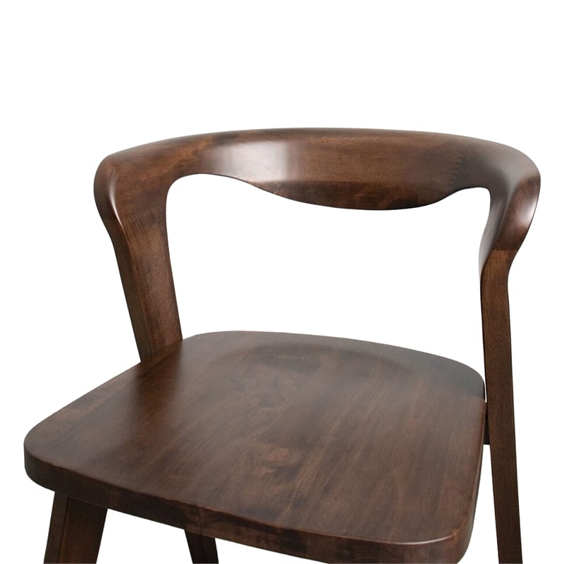 Pemberly Row 7 Pc Extendable Dining Table Set with 6 Chairs in Brown Rubberwood