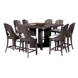 Pemberly Row 7Pc Counter Height Dining Table Set in Ash Gray Wood w/ White Seats