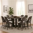 Pemberly Row 7Pc Counter Height Dining Table Set in Ash Gray Wood w/ White Seats