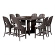 Pemberly Row 7Pc Counter Height Dining Table Set in Ash Gray Wood w/ White Seats