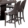 Pemberly Row 7Pc Counter Height Dining Table Set in Ash Gray Wood w/ White Seats