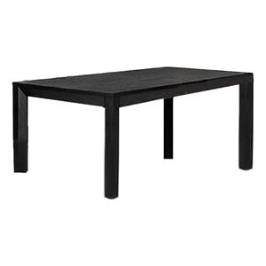 Pemberly Row 94-118&quot Extendable Dining Table in Weathered Black Rubberwood & Oak
