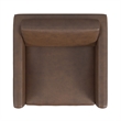 Pemberly Row Accent Armchair in Brown Faux Leather with Matte Black Metal Legs