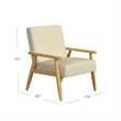 Pemberly Row Accent Armchair in Beige & White Stripe Pattern Fabric with Wood