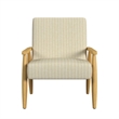 Pemberly Row Accent Armchair in Beige & White Stripe Pattern Fabric with Wood