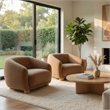 Pemberly Row Accent Chair with Round Back and Sloped Arms in Soft Brown Boucle