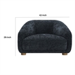Pemberly Row Accent Chair with Round Back and Sloped Arms in Soft Black Chenille