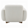 Pemberly Row Sofa Chair with Accent Pillow and Box Style Seat in Beige Boucle