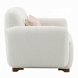 Pemberly Row Sofa Chair with Accent Pillow and Box Style Seat in Beige Boucle