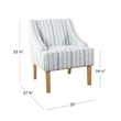 Pemberly Row Accent Chair in Blue and White Farmhouse Stripe Print Polyester