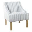 Pemberly Row Accent Chair in Blue and White Farmhouse Stripe Print Polyester