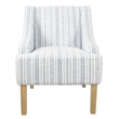 Pemberly Row Accent Chair in Blue and White Farmhouse Stripe Print Polyester