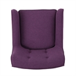 Pemberly Row Button Tufted Accent Armchair in Purple w/ Splayed Birch Wood Legs
