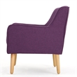 Pemberly Row Button Tufted Accent Armchair in Purple w/ Splayed Birch Wood Legs