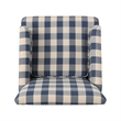 Pemberly Row Club Accent Chair with Turned Legs in Blue Black and Cream Fabric