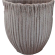 Pemberly Row Decorative Planter Set of 2 with Ribbed Texture in Gray Ceramic
