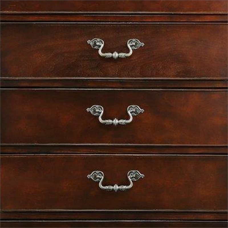 Pemberly Row Traditional Style Wooden Bedroom Chest in Cherry Brown Finish