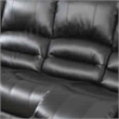 Pemberly Row Bonded Leather & Plywood Reclining Sofa in Black with Nailhead Trim