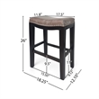 Pemberly Row Counter Stool Set of 2 w/ Nailhead Trim in Taupe Gray Faux Leather