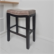 Pemberly Row Counter Stool Set of 2 w/ Nailhead Trim in Taupe Gray Faux Leather