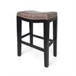 Pemberly Row Counter Stool Set of 2 w/ Nailhead Trim in Taupe Gray Faux Leather