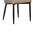 Pemberly Row Dining Chair 2Pc in Light Taupe Faux Leather with Cut Out Backrest