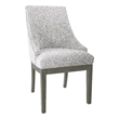 Pemberly Row Side Dining Chair with Barrel Curved Back in Gray Textured Fabric