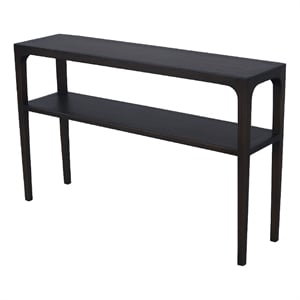 Pemberly Row 48&quot Sofa Console Table with Shelf in Parsons Style Java Gray Finish