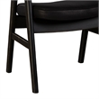 Pemberly Row Dining Armchair with Curved Back in Black Birch Wood & Faux Leather