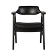 Pemberly Row Dining Armchair with Curved Back in Black Birch Wood & Faux Leather