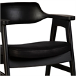 Pemberly Row Dining Armchair with Curved Back in Black Birch Wood & Faux Leather