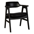 Pemberly Row Dining Armchair with Curved Back in Black Birch Wood & Faux Leather
