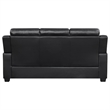 Pemberly Row 2 Piece Sofa and Loveseat Set in Black Faux Leather with Soft Foam